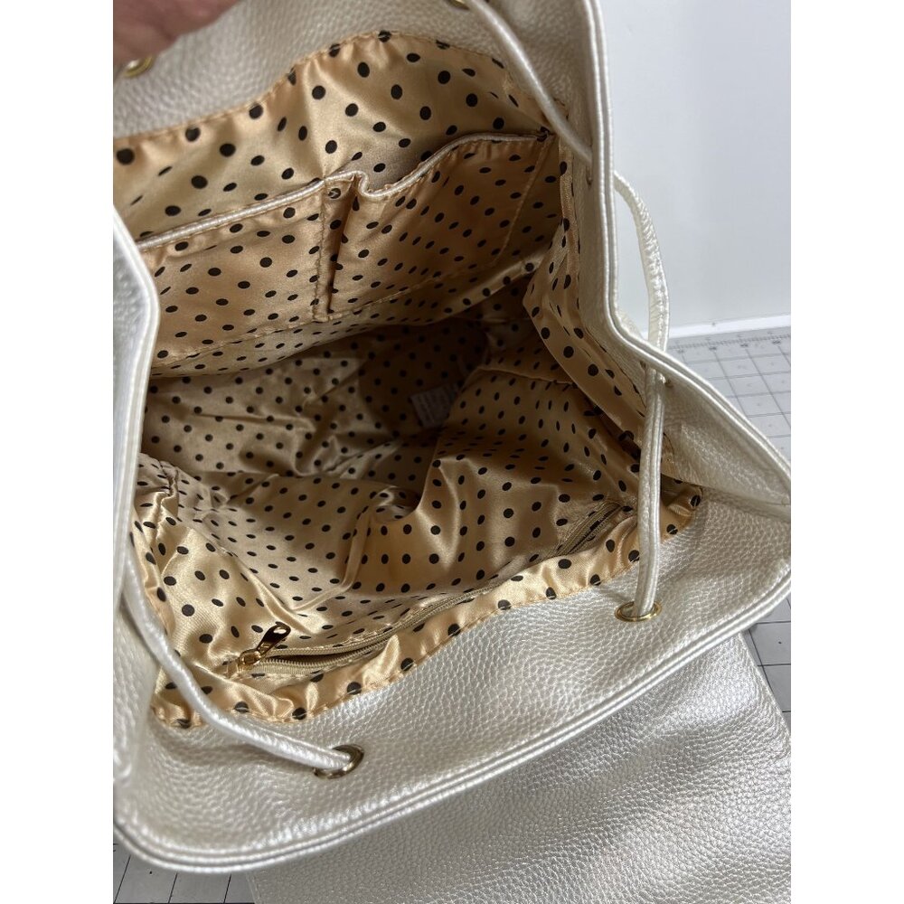 Rhinestone Accent Fashion Backpack Pearl BZL-1102 Handbag Express NEW Leather - Picture 5 of 8